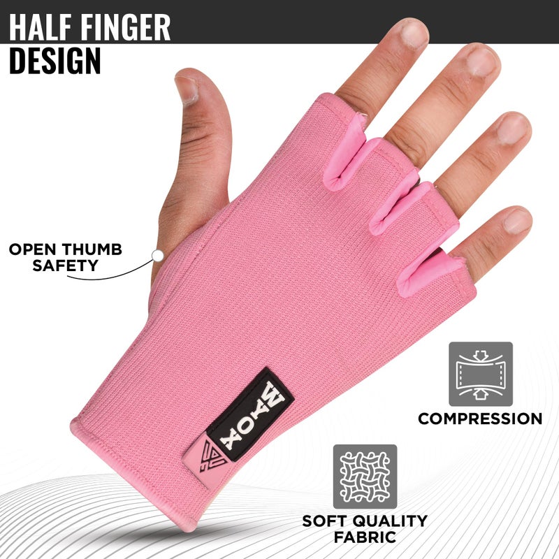 WYOX Boxing Hand Wraps Inner Gloves Men Women, Half Finger Under Mitts with Elasticated Bandages for Fist Protection, Ideal for Muay Thai, Kickboxing, MMA, and Martial Arts, Perfect for Training - Image 5